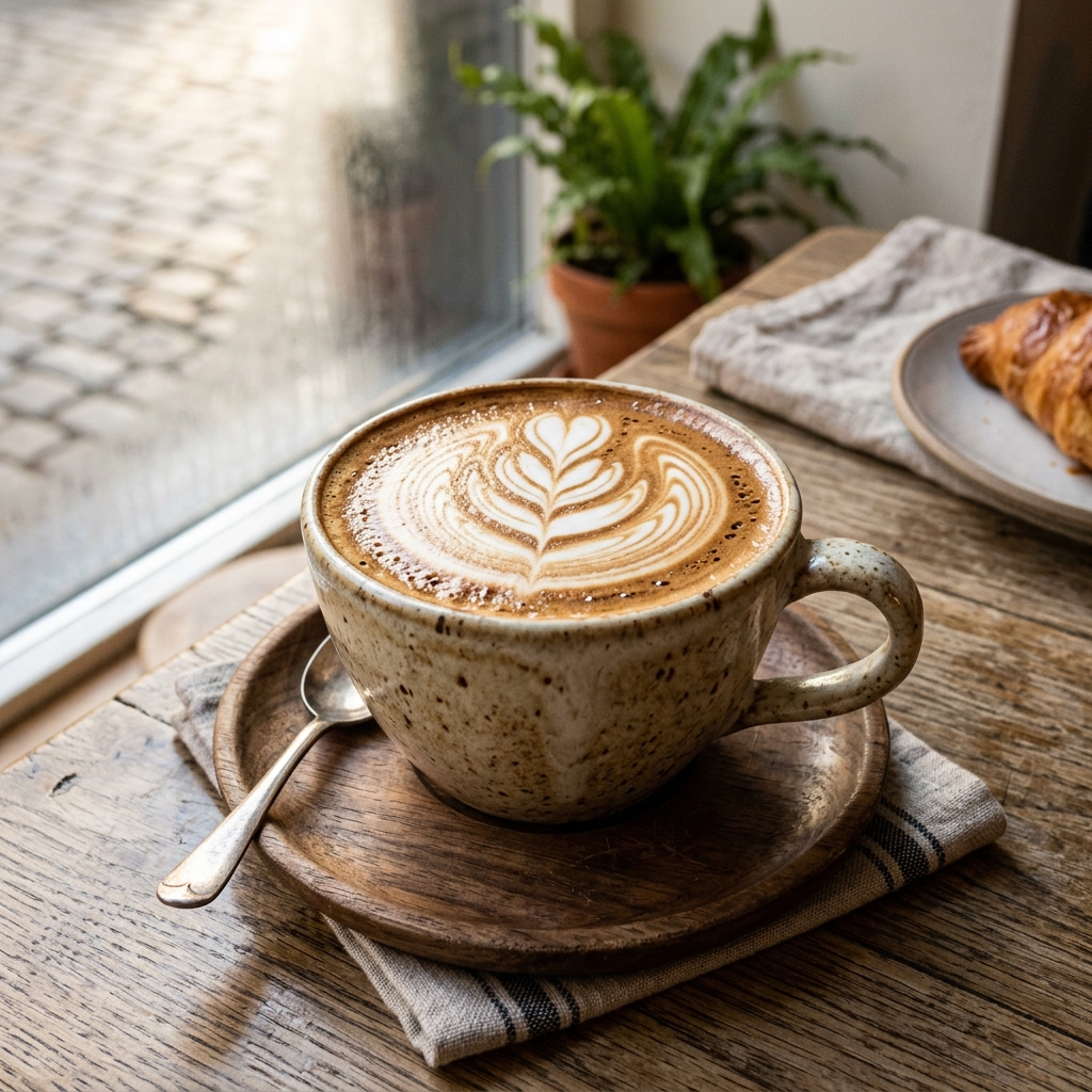 Tách cappuccino với Latte Art